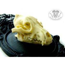 Naszyjnik gotycki kamea czaszka wilka trójwymiarowa